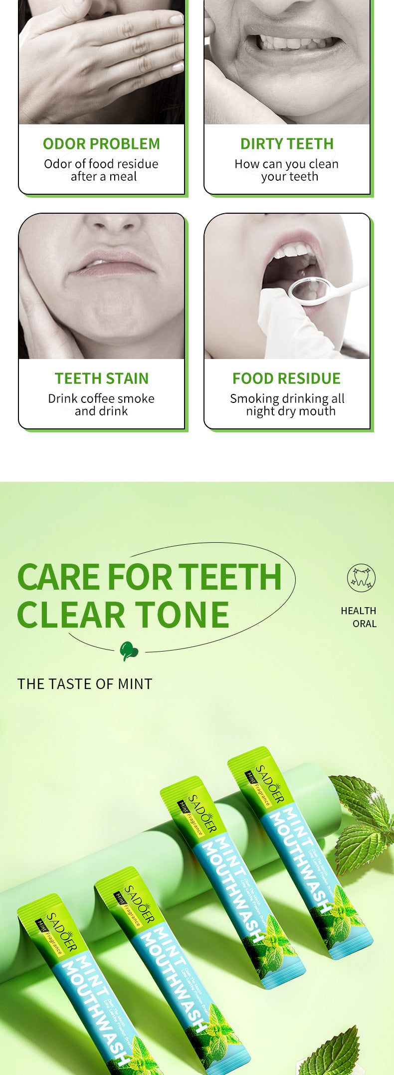 Mint Mouthwash Refreshing Oral Cleansing Care