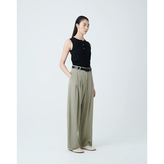 High Waisted Suit Pants Loose Curved Casual Trousers