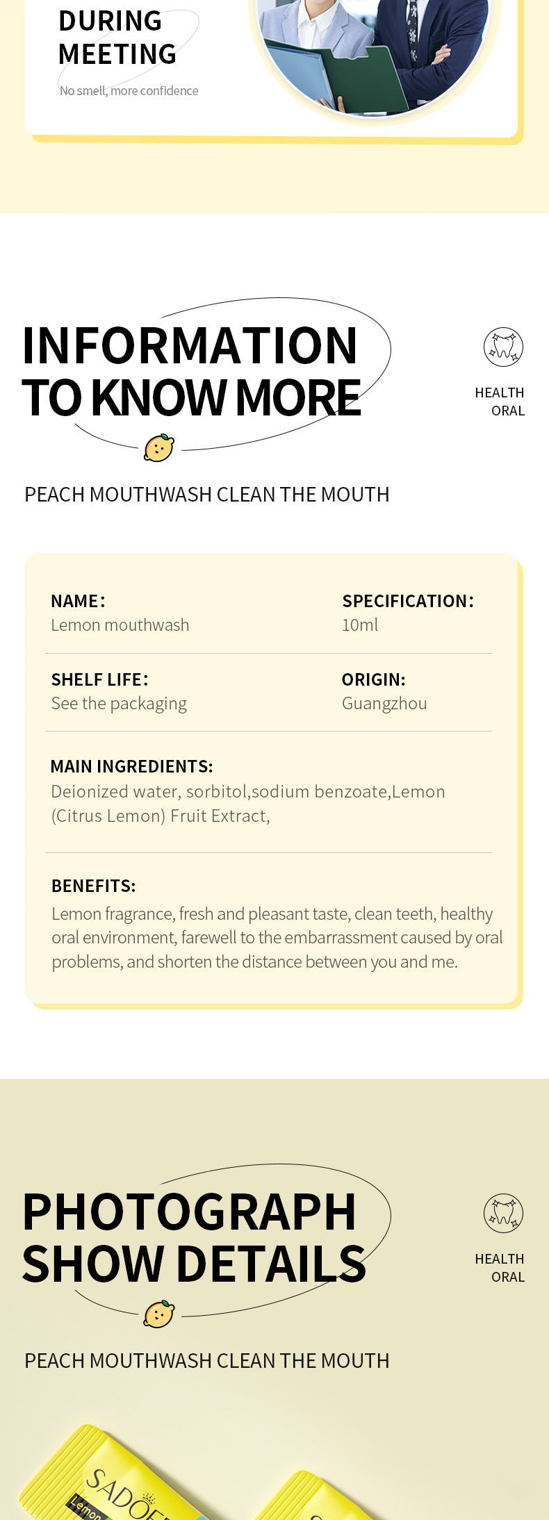 Orange Mouthwash Refreshing Oral Cleansing Care