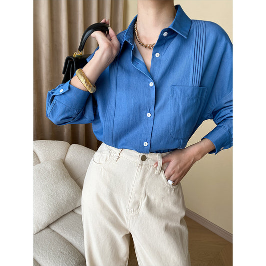 Loose Single Breasted Shirt Blouse