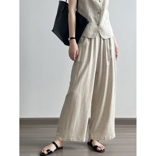 Relaxed High Waisted Straight Fit Trousers
