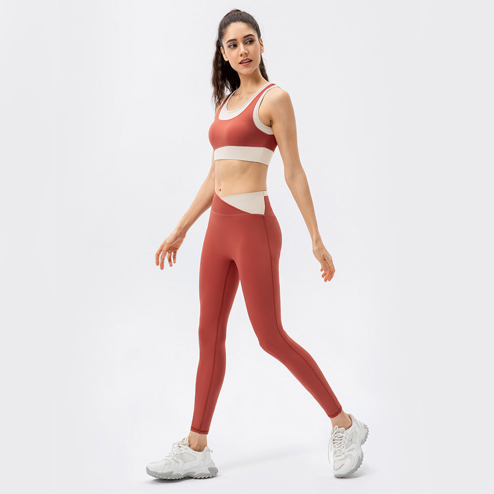 Quick-Dry Top and High Waist Seamless Yoga Tights Set