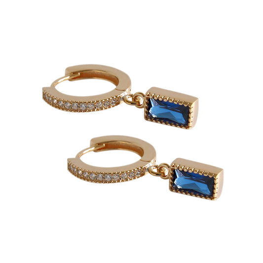 Gold Plated Gems Cz Minimalist Earring Hoops