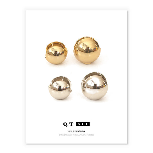 Gold Plated Hollow Three-dimensional Ball Minimalist Earring Hoops