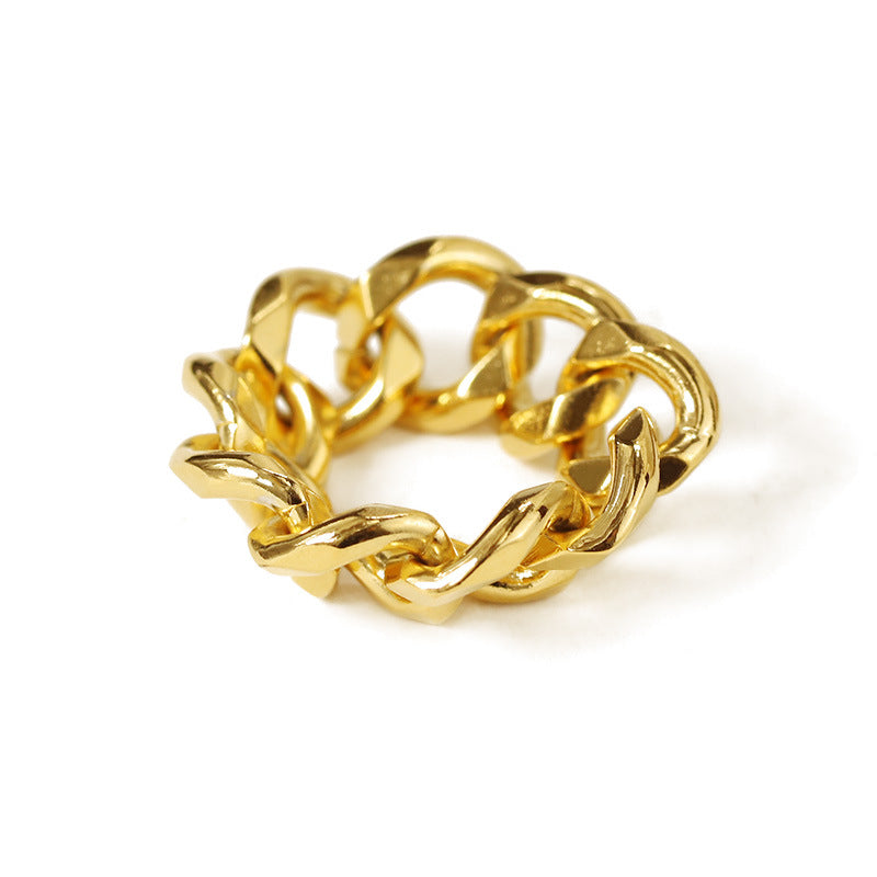 Gold Plated Geometric Cutout Minimalist Ring