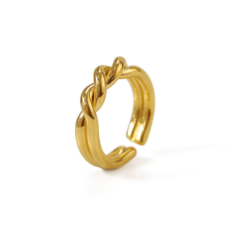 Gold Plated Geometric Twist Minimalist Ring