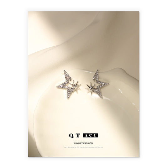 Silver Star Minimalist Earring Stud