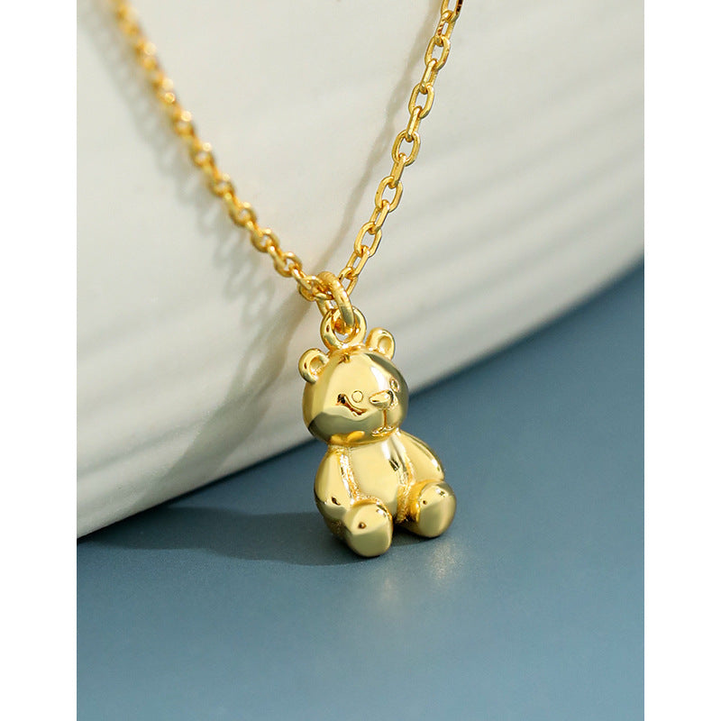 Gold Plated Bear Minimalist Necklace