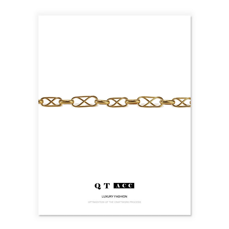 Gold Plated Hollow Cross Line Minimalist Bracelet