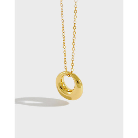 Gold Plated Round Minimalist Necklace