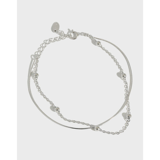 Silver Chain Beads Minimalist Bracelet