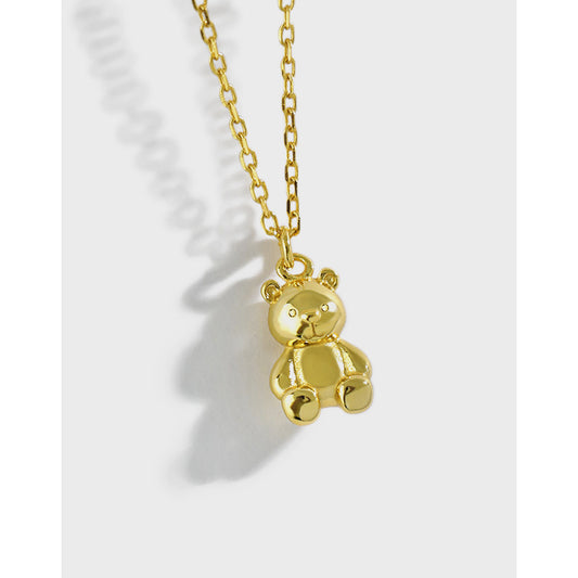 Gold Plated Bear Minimalist Necklace
