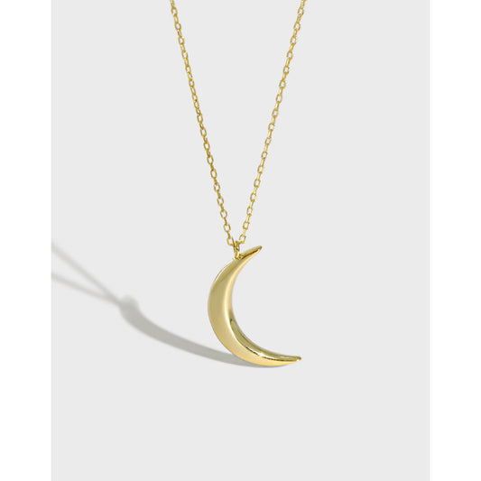 Gold Plated Moon Minimalist Necklace