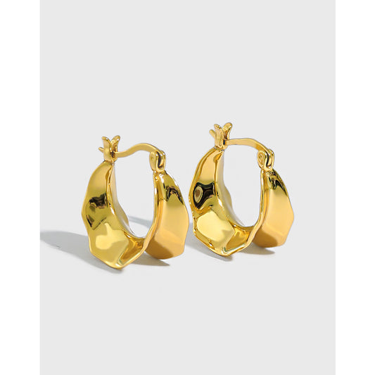 Gold Plated Round Minimalist Earring Hoops