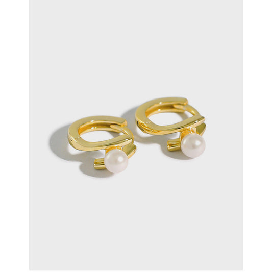 Gold Plated Round Cz Minimalist Earring Hoops