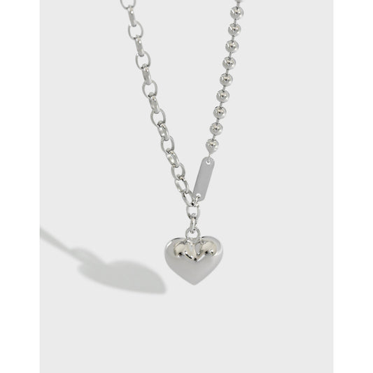 Silver Love Heart Minimalist Necklace