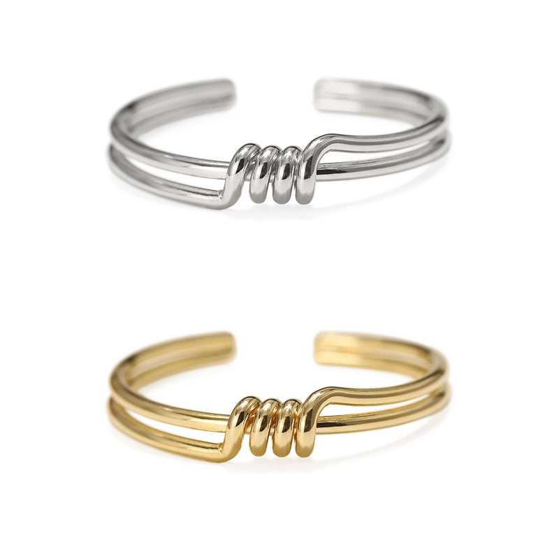 Gold Plated Design Spiral Minimalist Bracelet
