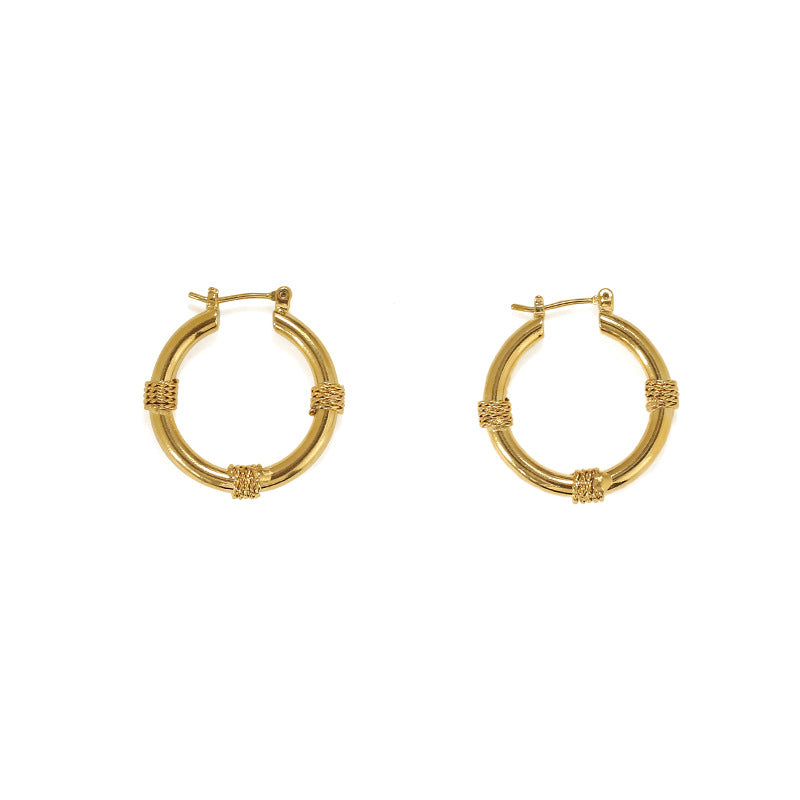 Gold Plated Metal Minimalist Earring Hoops