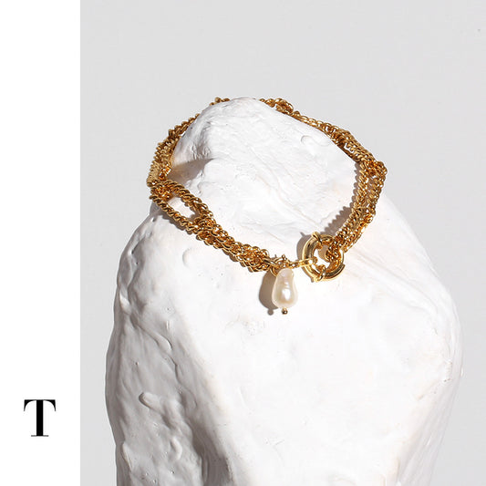 Gold Plated Winding Chain Minimalist Bracelet
