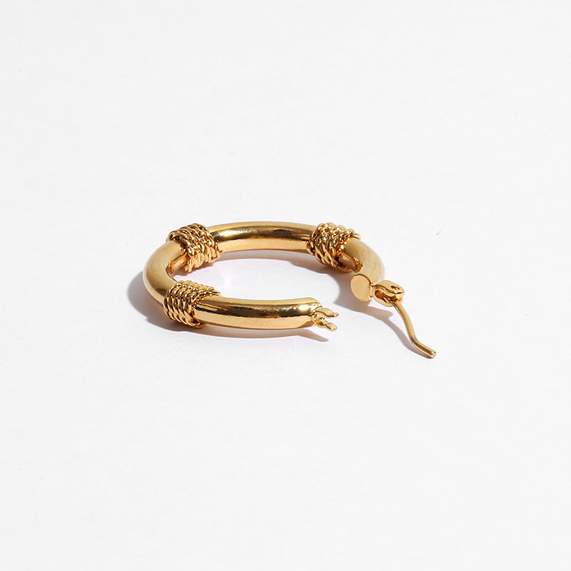 Gold Plated Metal Minimalist Earring Hoops
