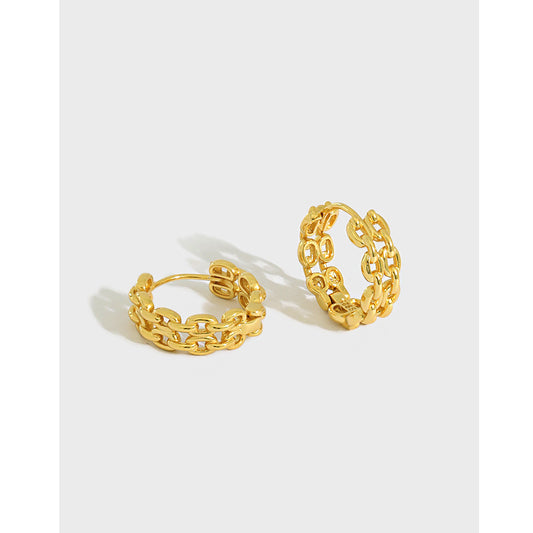 Gold Plated Round Minimalist Earring Hoops
