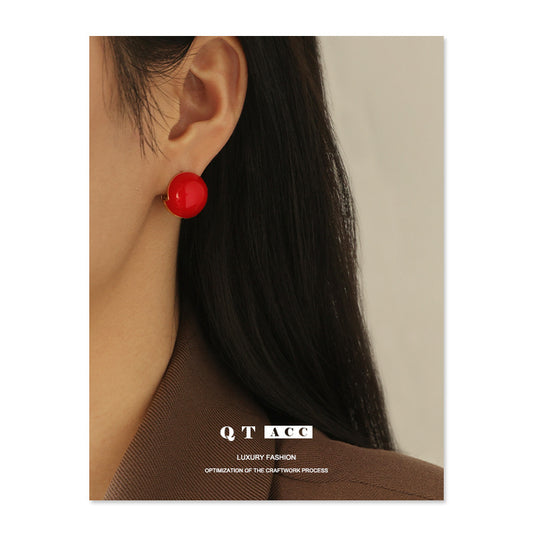 Gold Plated Cherry Minimalist Earring Hoops