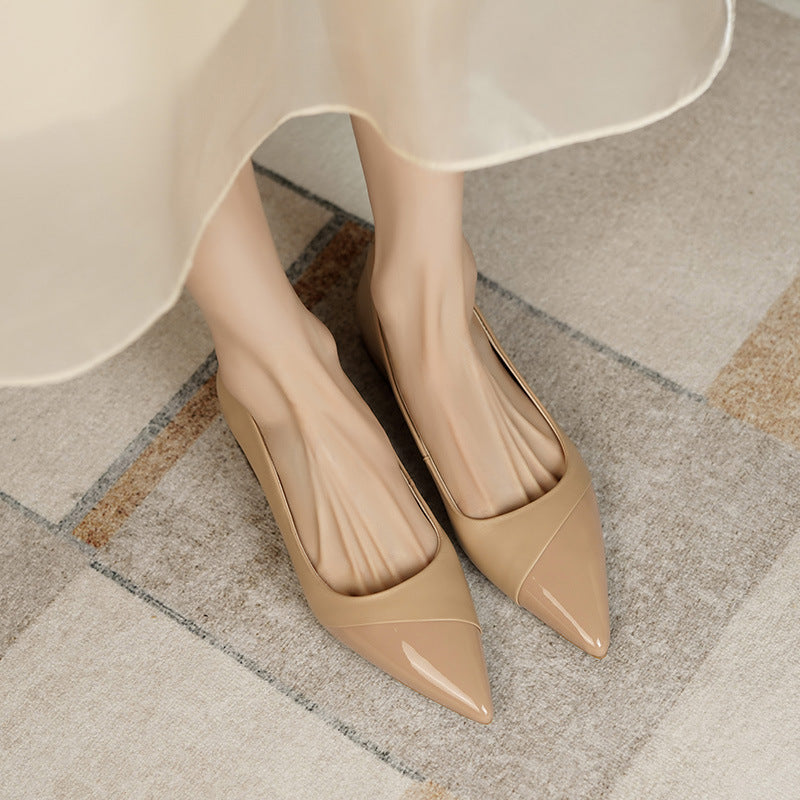Caramel Pointed Leather Heels