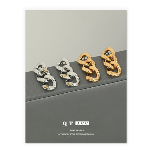 Gold Plated Chain Minimalist Earring Stud