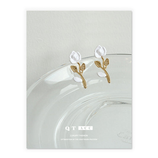 Gold Plated Flower Minimalist Earring Stud