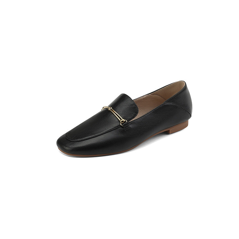 Round Head Leather Loafers