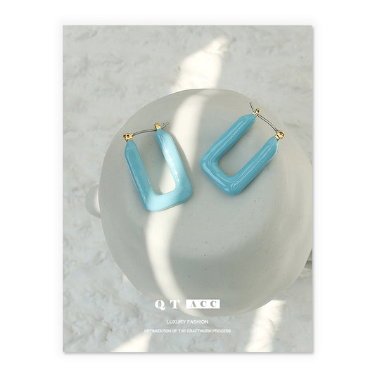 Gold Plated Square Minimalist Earring Hoops