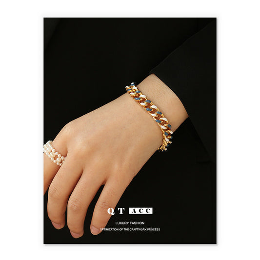 Gold Plated Contrast Twist Minimalist Bracelet