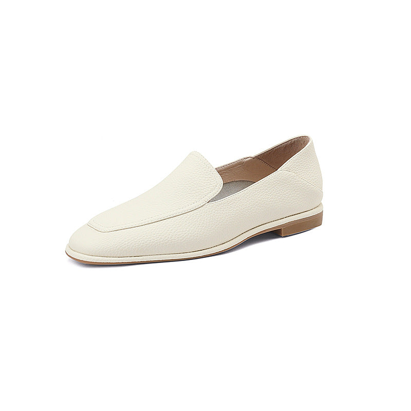 Litchi Texture Leather Loafers