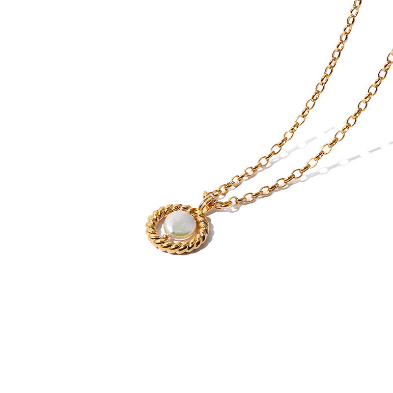 Gold Plated Geometric Croissant Minimalist Necklace