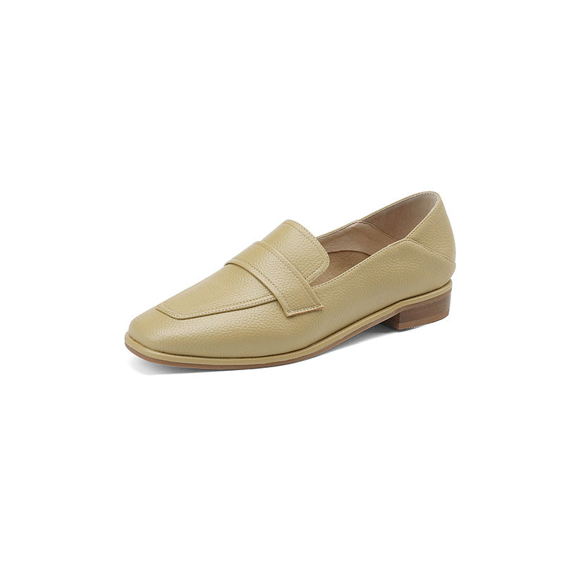 Litchi Texture Leather Loafers