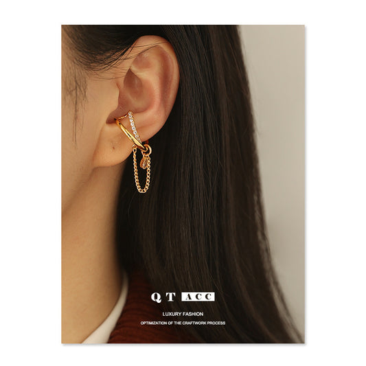 Gold Plated Geometric Twist Minimalist Earring Cuff