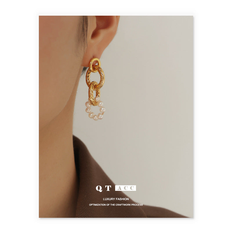 Gold Plated Ring Minimalist Earring Dangle