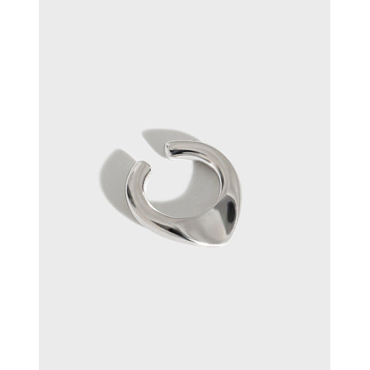 Silver Agate Minimalist Earring Cuff