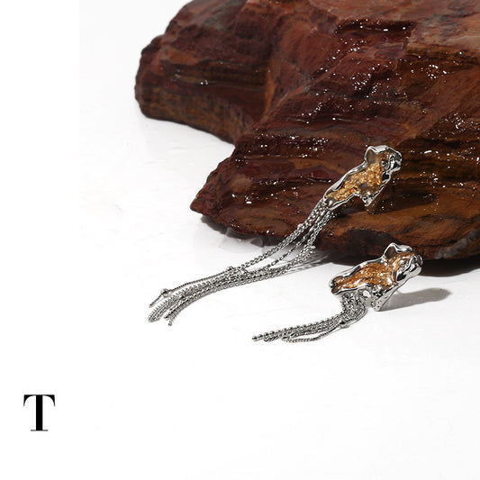 Silver Tassel Chain Minimalist Earring Dangle